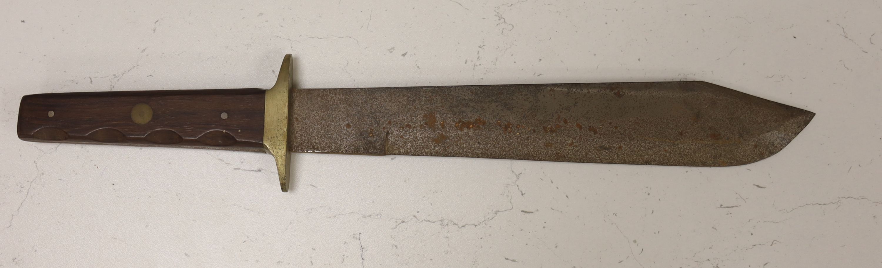 A 19th century French bayonet, together with an early 20th century English bayonet and a ‘Remember The Alamo 1836 The Stand of Colonel Jim' Bowie knife